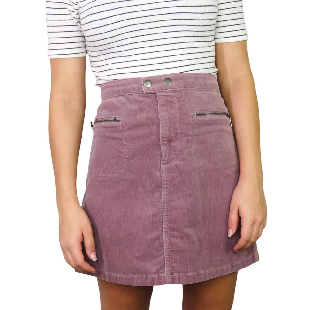 Mossimo Purple Corduroy Mini Skirt Size 4 Small Cute Retro
